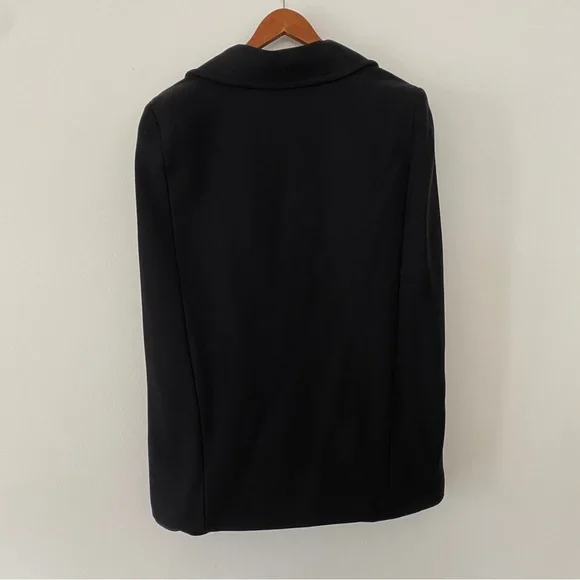 Zara Manteco Wool Blend Black Cape Coat with Gold Buttons women’s size L - Picture 7 of 9